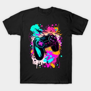 Video Games Gamer Controller Graphic Graffiti Art - Holiday Gift T-Shirt